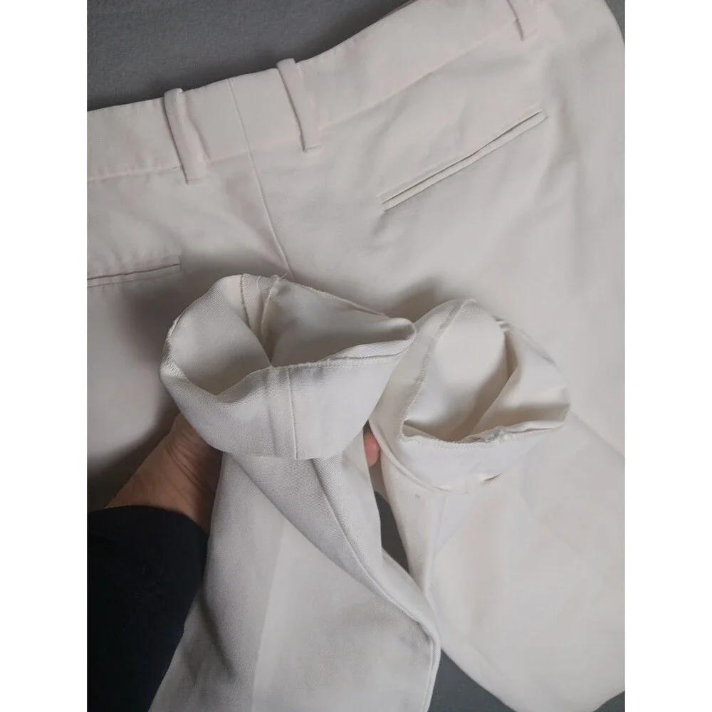 Gucci Men’s Ivory Silk Blend Dress Pants IT 44 Slim Tailored Made in Italy